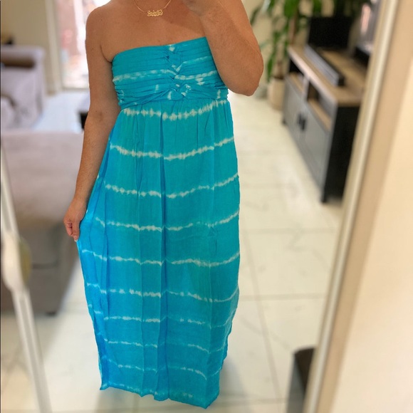 Strapless smocked tie-dye maxi dress - 2 colors - Picture 7 of 7
